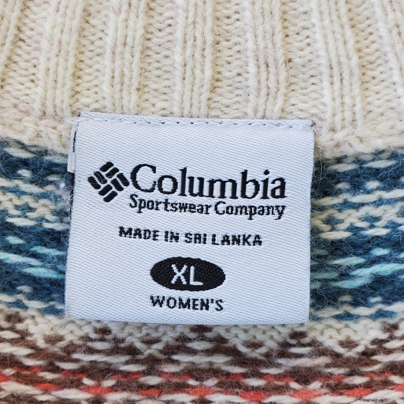 Columbia Sweater Women's XLarge Long Sleeve Zip Cardigan 10% Angora Beige - Picture 6 of 11